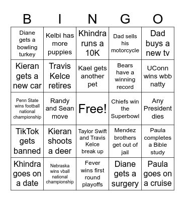 2025 Bingo Card