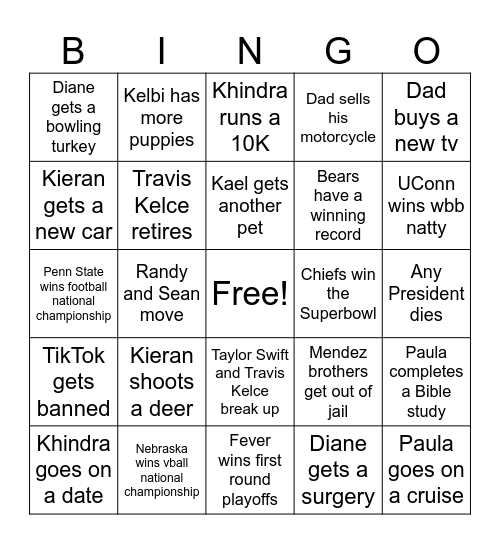 2025 Bingo Card