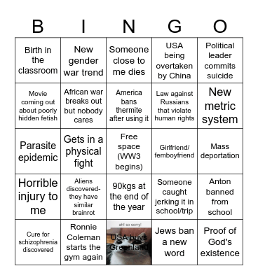 2025 predictions Bingo Card