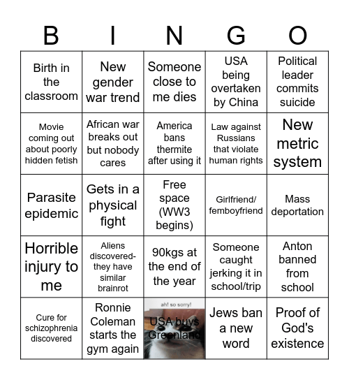 2025 predictions Bingo Card