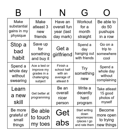 2025 Bingo board Bingo Card