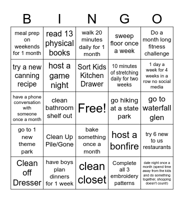 Leanne 2025 Bingo Card