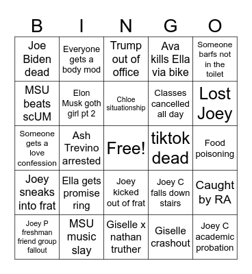 MSU 2025 Bingo Card