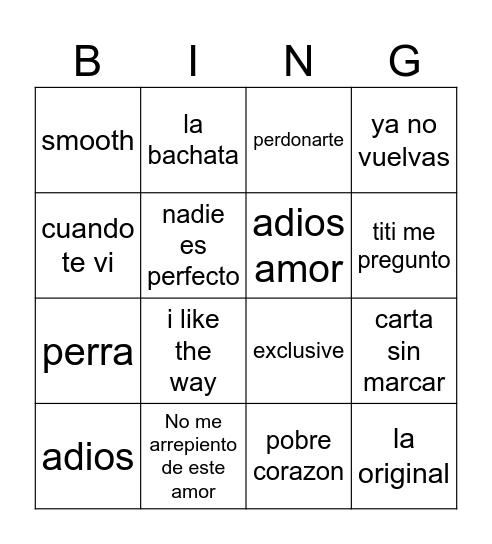 Chau 2024 Bingo Card