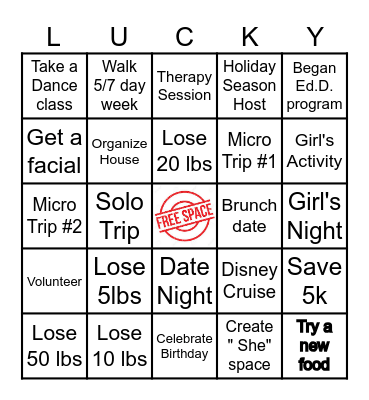 Kentasha's 2025 Bingo Card