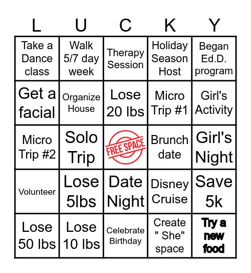 Kentasha's 2025 Bingo Card