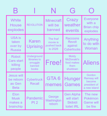 2025 Bingo Card