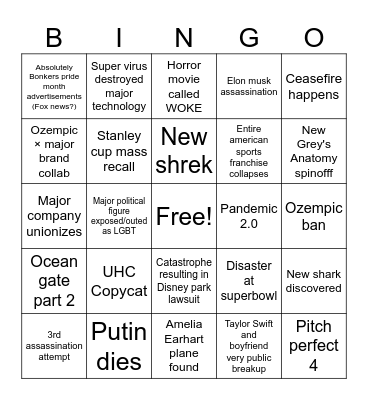 2025 Bingo Card