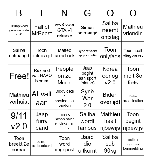 2025 BINGO Card