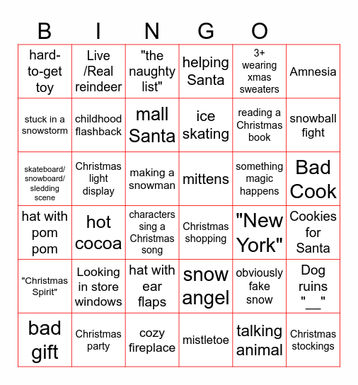 Christmas Movie Bingo II Bingo Card