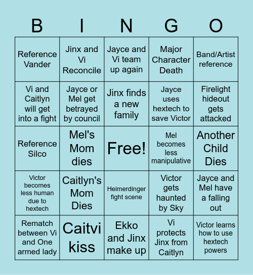 Arcane S2 Bingo Card