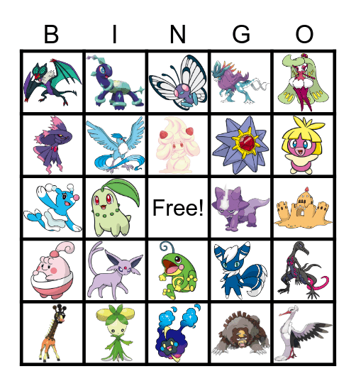 POKEMON BINGO Card