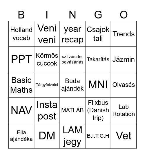TO DO Bingo Card