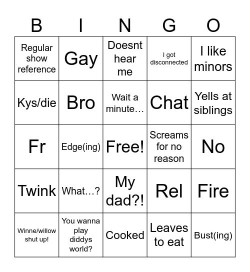 Delilah bingo Card