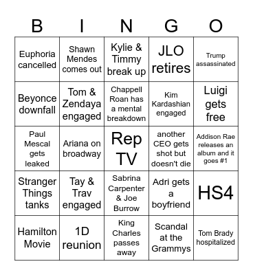 2025 Bingo Card