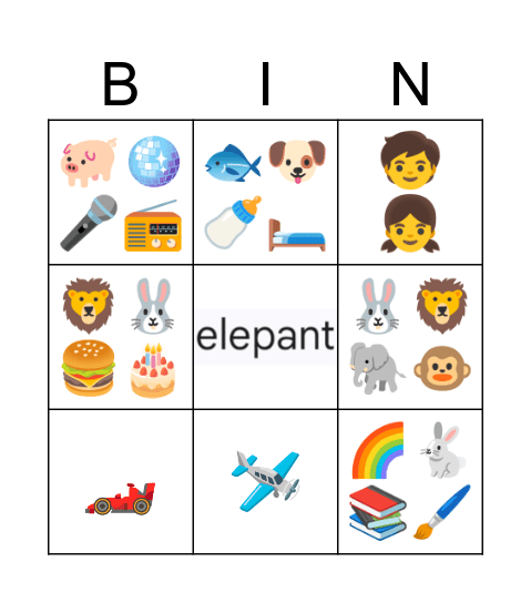 ELEPANT World Bingo Card