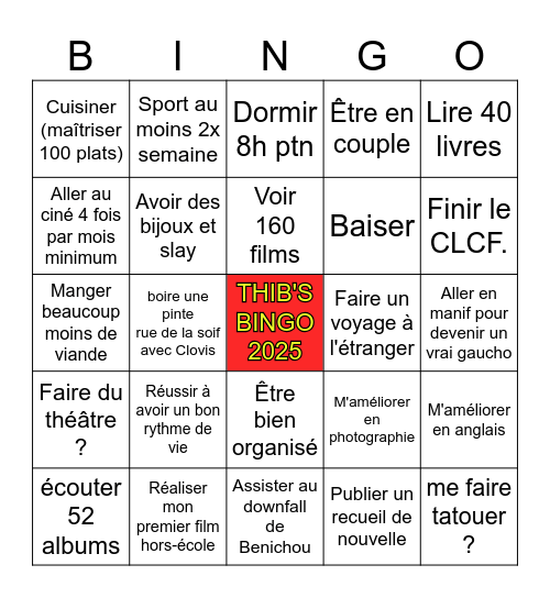 THIB'S - BINGO 2025 Bingo Card