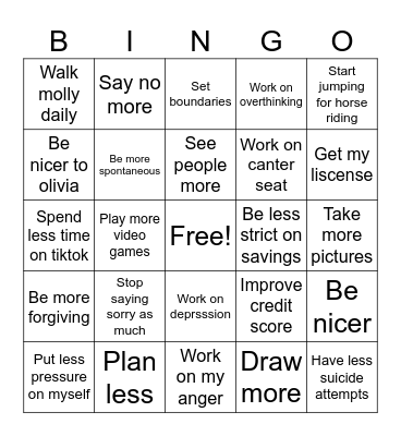 2025 Bingo Card