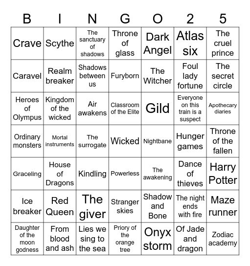 Books Bingo Card