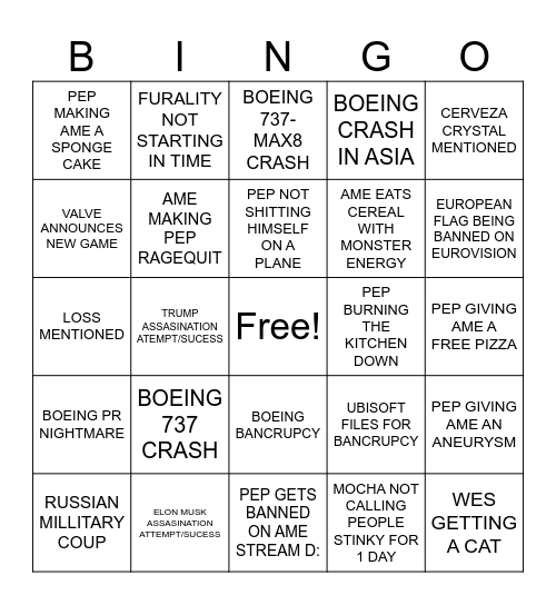 2025 FEMBOY BINGO Card