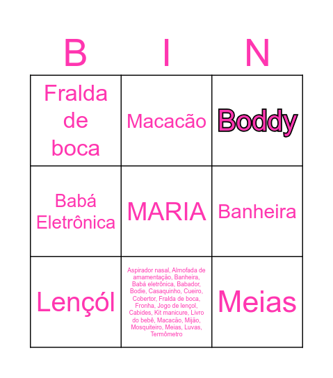 CHÁ DA MARIA Bingo Card