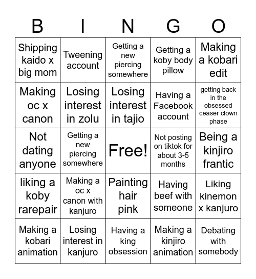 Loop 2025 bingo Card