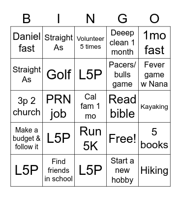 BINGO Card