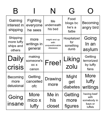 Zel 2025 bingo Card