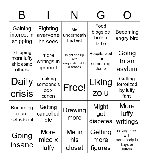 Zel 2025 bingo Card