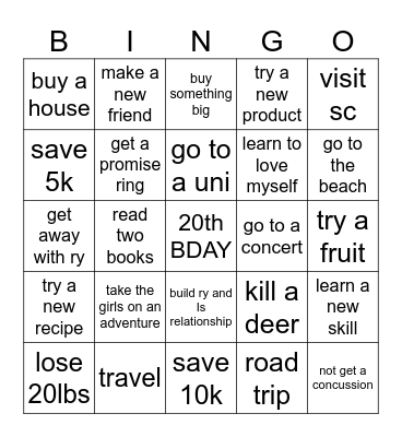 2025 Bingo Card Bingo Card