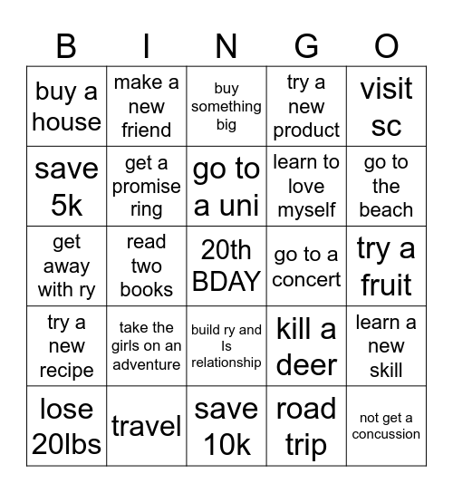 2025 Bingo Card Bingo Card