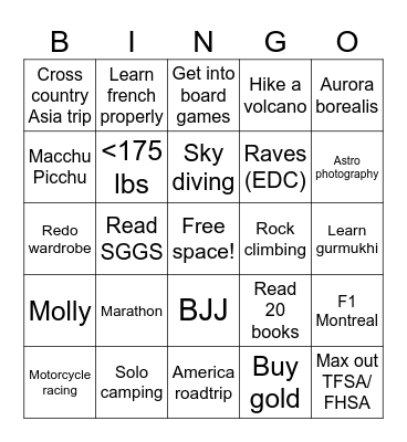2025 Bingo Card