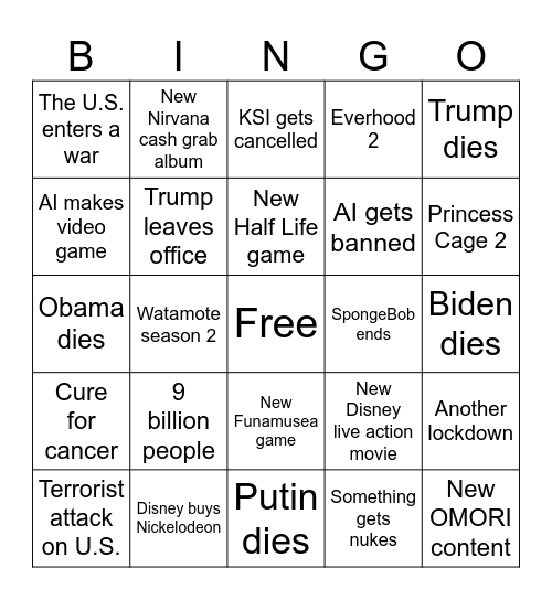 2025 Bingo Card