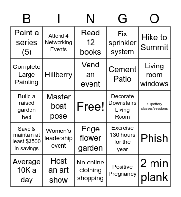 2025 Bingo Card