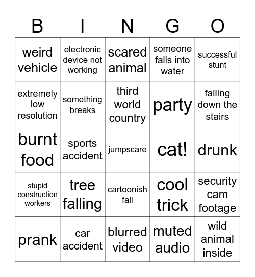 Unusual Memes Bingo Card