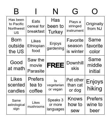 Happy New Year 2025! Bingo Card