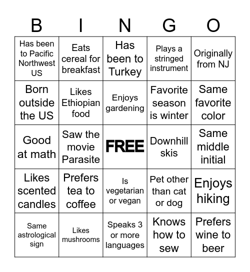 Happy New Year 2025! Bingo Card