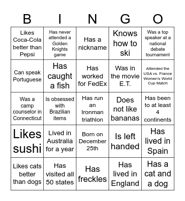 Getting toSummer Party Know You Bingo Card