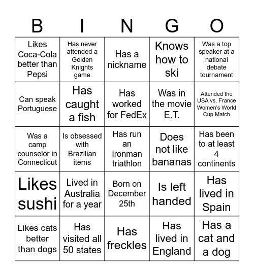 Getting toSummer Party Know You Bingo Card