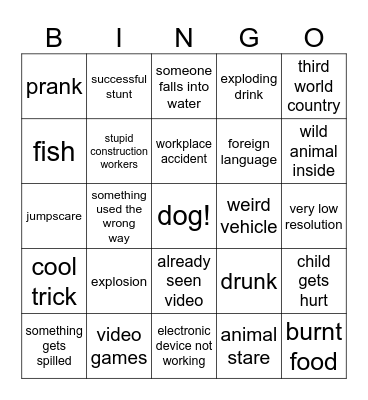 Unusual Memes Bingo Card