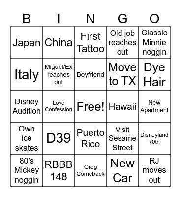 Sammy 2025 Bingo Card