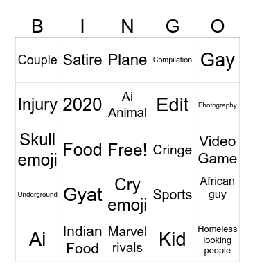 Mason Reel Bingo Card