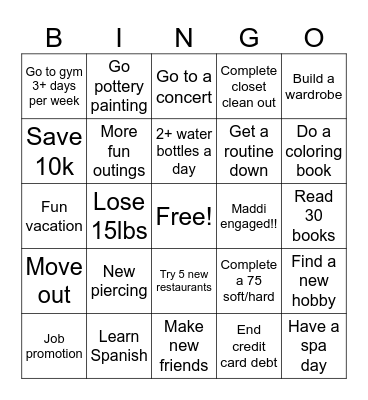 2025 Bingo Card Bingo Card