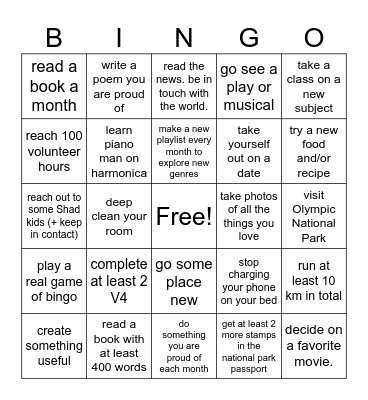 2025 BINGO Card