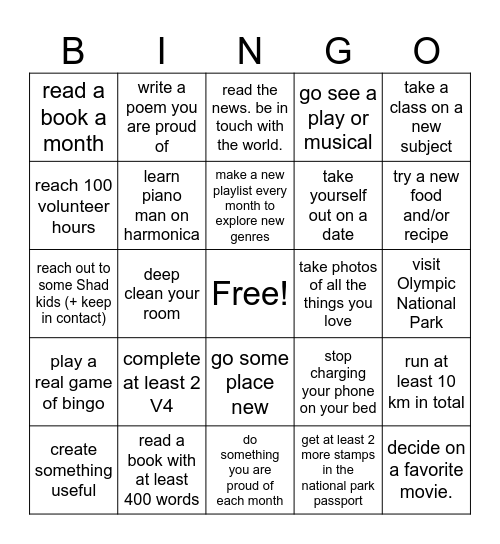 2025 BINGO Card