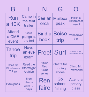 2025 Bingo Card