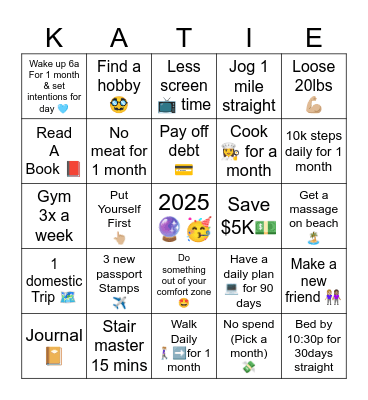 🧿✨2025 💫🪬 Bingo Card