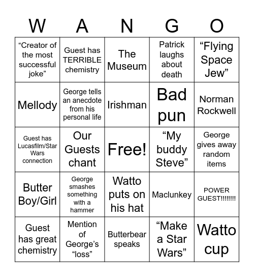 georg Bingo Card