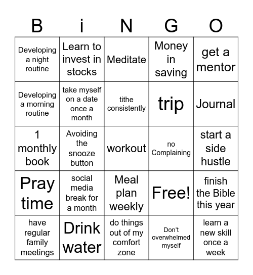 Ashley 2025 Bingo vision board Bingo Card