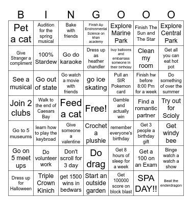 New Year Bingo! Bingo Card